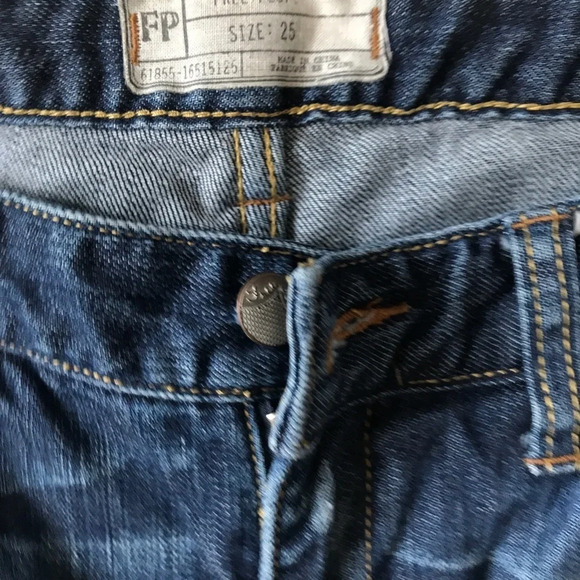 Free People Patchwork Skinny Jeans Size 25 Daisy Haynes Crochet Lace Festival - Picture 10 of 14